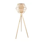 GloboStar® POPPY 01985 Boho Επιδαπέδιο Φωτιστικό Μονόφωτο 1 x E27 IP20 Μπεζ Ξύλο - Μ58 x Π58 x Υ151cm - Image 4