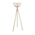 GloboStar® POPPY 01986 Boho Επιδαπέδιο Φωτιστικό Μονόφωτο 1 x E27 IP20 Μπεζ Ξύλο - Μ58 x Π58 x Υ141cm - Image 3