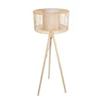 GloboStar® POPPY 01988 Boho Επιδαπέδιο Φωτιστικό Μονόφωτο 1 x E27 IP20 Μπεζ Ξύλο - Μ58 x Π58 x Υ145.5cm - Image 4