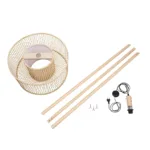 GloboStar® POPPY 01988 Boho Επιδαπέδιο Φωτιστικό Μονόφωτο 1 x E27 IP20 Μπεζ Ξύλο - Μ58 x Π58 x Υ145.5cm - Image 9