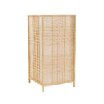 GloboStar® JUNIE 01997 Boho Επιτραπέζιο Φωτιστικό Πορτατίφ Μονόφωτο 1 x E27 AC220-240V IP20 - Μ20 x Π20 x Υ40cm - Μπεζ Ύφασμα με Μπεζ Ξύλινο Μπαμπού Πλέγμα - Image 2