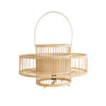 GloboStar® SORENIA 02003 Boho Επιδαπέδιο Φωτιστικό Μονόφωτο 1 x E27 IP20 Μπεζ Ξύλο - Μ48 x Π48 x Υ27cm - Image 2