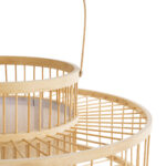 GloboStar® SORENIA 02003 Boho Επιδαπέδιο Φωτιστικό Μονόφωτο 1 x E27 IP20 Μπεζ Ξύλο - Μ48 x Π48 x Υ27cm - Image 4