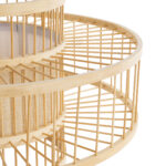 GloboStar® SORENIA 02003 Boho Επιδαπέδιο Φωτιστικό Μονόφωτο 1 x E27 IP20 Μπεζ Ξύλο - Μ48 x Π48 x Υ27cm - Image 5