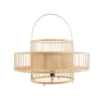 GloboStar® SORENIA 02004 Boho Επιδαπέδιο Φωτιστικό Μονόφωτο 1 x E27 IP20 Μπεζ Ξύλο - Μ60 x Π60 x Υ32cm - Image 2