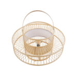 GloboStar® SORENIA 02004 Boho Επιδαπέδιο Φωτιστικό Μονόφωτο 1 x E27 IP20 Μπεζ Ξύλο - Μ60 x Π60 x Υ32cm - Image 3