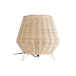 GloboStar® BOLSON 02010 Boho Επιδαπέδιο Φωτιστικό Μονόφωτο 1 x E27 IP20 Μπεζ Ξύλο με Λευκό Μέταλλο - Μ30 x Π30 x Υ30cm - Image 3