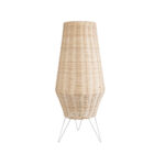 GloboStar® BOLSON 02012 Boho Επιδαπέδιο Φωτιστικό Μονόφωτο 1 x E27 IP20 Μπεζ Ξύλο με Λευκό Μέταλλο - Μ30 x Π30 x Υ70cm - Image 3