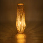 GloboStar® BOLSON 02013 Boho Επιδαπέδιο Φωτιστικό Μονόφωτο 1 x E27 IP20 Μπεζ Ξύλο με Λευκό Μέταλλο - Μ30 x Π30 x Υ120cm - Image 2