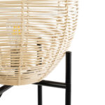 GloboStar® NERINA 02016 Boho Επιδαπέδιο Φωτιστικό Μονόφωτο 1 x E27 IP20 Μαύρο Μέταλλο με Μπεζ Ξύλο - Μ40 x Π40 x Υ160cm - Image 4