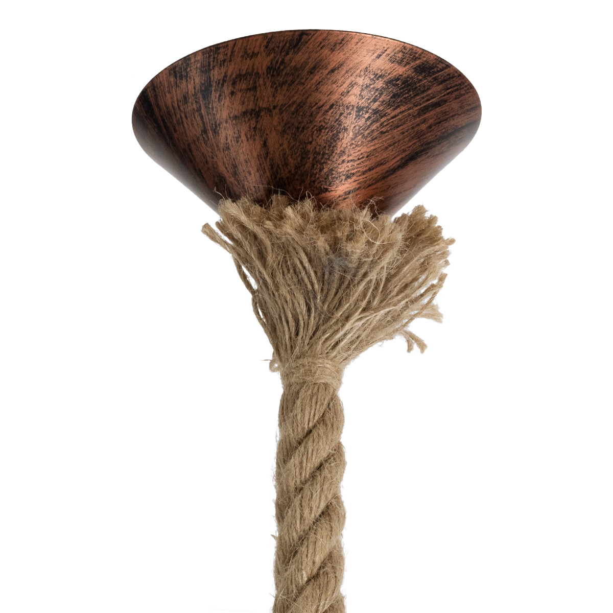 GloboStar® KAZEMI 02019 Μοντέρνο Κρεμαστό Φωτιστικό Πλέγμα Μονόφωτο 1 x E27 IP20 Χάλκινο Μέταλλο με Μπεζ Σχοινί - Μ18 x Π18 x Υ17cm - Image 9