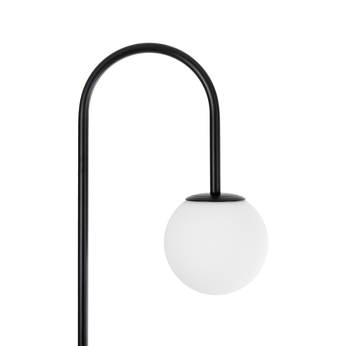 GloboStar® CORDELIA 02026 Μοντέρνο Επιδαπέδιο Φωτιστικό Μονόφωτο 1 x E27 IP20 - Μαύρο Αλουμίνιο, Λευκό Γυαλί με Λευκό Μάρμαρο - Μ30 x Π38 x Υ180cm - Image 4