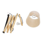 GloboStar® TALISHA 02028 Μοντέρνο Επιτοίχιο Φωτιστικό Απλίκα Μονόφωτο 1 x E27 IP20 Μπεζ Ξύλο με Μπεζ Ύφασμα - Μ100 x Π15 x Υ36cm - Image 8