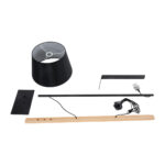 GloboStar® KELSIE 02029 Μοντέρνο Επιδαπέδιο Φωτιστικό Μονόφωτο 1 x E27 IP20 Μαύρο Μέταλλο, Μαύρο Ύφασμα με Μπεζ Ξύλο - Μ40 x Π125 x Υ140cm - Image 10