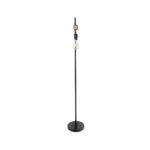 GloboStar® MINDELO 02033 Μοντέρνο Επιδαπέδιο Φωτιστικό Μονόφωτο 1 x E27 IP20 Μαύρο Μέταλλο με Μπεζ Ξύλο - Μ35 x Π24 x Υ150cm - Image 3