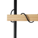 GloboStar® MINDELO 02033 Μοντέρνο Επιδαπέδιο Φωτιστικό Μονόφωτο 1 x E27 IP20 Μαύρο Μέταλλο με Μπεζ Ξύλο - Μ35 x Π24 x Υ150cm - Image 7