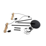 GloboStar® MINDELO 02034 Μοντέρνο Επιδαπέδιο Φωτιστικό Μονόφωτο 2 x E27 IP20 Μαύρο Μέταλλο με Μπεζ Ξύλο - Μ40 x Π24 x Υ175cm - Image 11