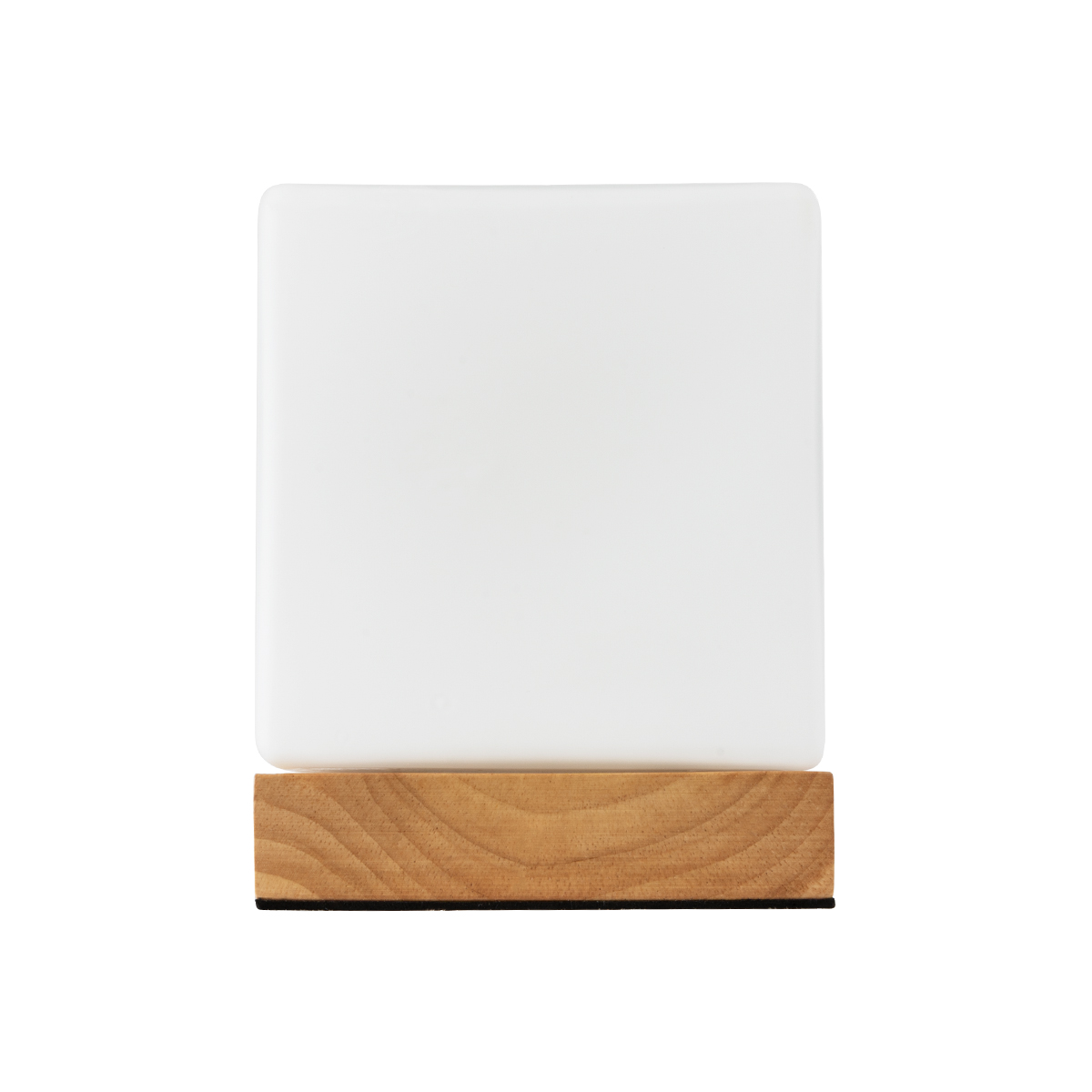 GloboStar® DERYA 02035 Μοντέρνο Επιτραπέζιο Φωτιστικό Μονόφωτο 1 x E27 AC220-240V IP20 - Μ12 x Π12 x Υ15cm - Μπεζ Ξύλινη Βάση με Λευκό Γαλακτερό Γυαλί - Image 4