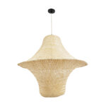 GloboStar® JUNIPER 02047 Boho Κρεμαστό Φωτιστικό Καμπάνα Μονόφωτο 1 x E27 IP20 Μπεζ Ξύλο - Μ100 x Π100 x Υ90cm - Image 3
