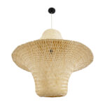 GloboStar® JUNIPER 02047 Boho Κρεμαστό Φωτιστικό Καμπάνα Μονόφωτο 1 x E27 IP20 Μπεζ Ξύλο - Μ100 x Π100 x Υ90cm - Image 5