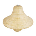 GloboStar® JUNIPER 02047 Boho Κρεμαστό Φωτιστικό Καμπάνα Μονόφωτο 1 x E27 IP20 Μπεζ Ξύλο - Μ100 x Π100 x Υ90cm - Image 6