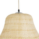 GloboStar® JUNIPER 02047 Boho Κρεμαστό Φωτιστικό Καμπάνα Μονόφωτο 1 x E27 IP20 Μπεζ Ξύλο - Μ100 x Π100 x Υ90cm - Image 8
