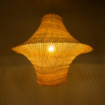 GloboStar® JUNIPER 02047 Boho Κρεμαστό Φωτιστικό Καμπάνα Μονόφωτο 1 x E27 IP20 Μπεζ Ξύλο - Μ100 x Π100 x Υ90cm - Image 2