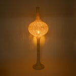 GloboStar® ALADDIN 02051 Boho Επιδαπέδιο Φωτιστικό Μονόφωτο 1 x E27 IP20 Μπεζ Ξύλο - Μ50 x Π50 x Υ150cm - Image 2