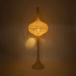 GloboStar® ALADDIN 02052 Boho Επιδαπέδιο Φωτιστικό Μονόφωτο 1 x E27 IP20 Μπεζ Ξύλο - Μ60 x Π60 x Υ180cm - Image 2