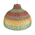 GloboStar® CABALLEROS 02054 Boho Κρεμαστό Φωτιστικό Καμπάνα Μονόφωτο 1 x E27 IP20 Πολύχρωμο Ξύλο - Μ70 x Π70 x Υ48cm - Image 6