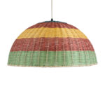 GloboStar® CABALLEROS 02061 Boho Κρεμαστό Φωτιστικό Καμπάνα Μονόφωτο 1 x E27 IP20 Πολύχρωμο Ξύλο - Μ70 x Π70 x Υ34cm - Image 4