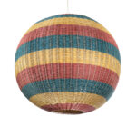 GloboStar® CABALLEROS 02064 Boho Κρεμαστό Φωτιστικό Μπάλα Μονόφωτο 1 x E27 IP20 Πολύχρωμο Ξύλο - Μ100 x Π100 x Υ100cm - Image 5