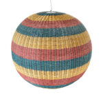 GloboStar® CABALLEROS 02064 Boho Κρεμαστό Φωτιστικό Μπάλα Μονόφωτο 1 x E27 IP20 Πολύχρωμο Ξύλο - Μ100 x Π100 x Υ100cm - Image 6