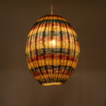 GloboStar® CABALLEROS 02065 Boho Κρεμαστό Φωτιστικό Πλέγμα Μονόφωτο 1 x E27 IP20 Πολύχρωμο Ξύλο - Μ40 x Π40 x Υ50cm - Image 2