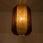 GloboStar® SALERNO 02076 Boho Κρεμαστό Φωτιστικό Πλέγμα Μονόφωτο 1 x E27 IP20 Μπεζ & Καφέ Σχοινί - Μ50 x Π50 x Υ80cm - Image 2
