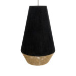 GloboStar® SALERNO 02080 Boho Κρεμαστό Φωτιστικό Πλέγμα Μονόφωτο 1 x E27 IP20 Μαύρο & Μπεζ Σχοινί - Μ50 x Π50 x Υ80cm - Image 6