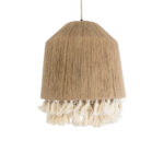 GloboStar® PUERTORICO 02092 Boho Κρεμαστό Φωτιστικό Καμπάνα Μονόφωτο 1 x E27 IP20 Μπεζ & Λευκό Σχοινί - Μ40 x Π40 x Υ45cm - Image 4