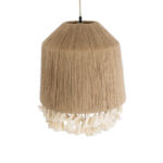 GloboStar® PUERTORICO 02092 Boho Κρεμαστό Φωτιστικό Καμπάνα Μονόφωτο 1 x E27 IP20 Μπεζ & Λευκό Σχοινί - Μ40 x Π40 x Υ45cm - Image 5