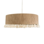 GloboStar® PUERTORICO 02095 Boho Κρεμαστό Φωτιστικό Καπέλο Τριφωτο 3 x E27 IP20 Μπεζ & Λευκό Σχοινί - Μ80 x Π80 x Υ27cm - Image 4
