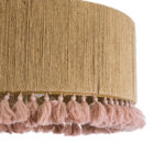 GloboStar® PUERTORICO 02096 Boho Κρεμαστό Φωτιστικό Καπέλο Μονόφωτο 1 x E27 IP20 Μπεζ & Ροζ Σχοινί - Μ50 x Π50 x Υ27cm - Image 7