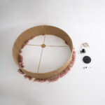 GloboStar® PUERTORICO 02097 Boho Κρεμαστό Φωτιστικό Καπέλο Τρίφωτο 3 x E27 IP20 Μπεζ & Ροζ Σχοινί - Μ80 x Π80 x Υ27cm - Image 9