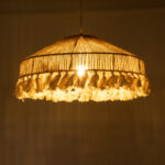 GloboStar® PUERTORICO 02098 Boho Κρεμαστό Φωτιστικό Καμπάνα Μονόφωτο 1 x E27 IP20 Μπεζ & Λευκό Σχοινί - Μ50 x Π50 x Υ25cm - Image 2