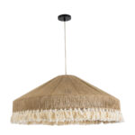 GloboStar® PUERTORICO 02099 Boho Κρεμαστό Φωτιστικό Καμπάνα Τριφωτο 3 x E27 IP20 Μπεζ & Λευκό Σχοινί - Μ80 x Π80 x Υ35cm - Image 3