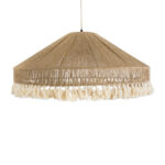 GloboStar® PUERTORICO 02099 Boho Κρεμαστό Φωτιστικό Καμπάνα Τριφωτο 3 x E27 IP20 Μπεζ & Λευκό Σχοινί - Μ80 x Π80 x Υ35cm - Image 4