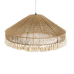 GloboStar® PUERTORICO 02099 Boho Κρεμαστό Φωτιστικό Καμπάνα Τριφωτο 3 x E27 IP20 Μπεζ & Λευκό Σχοινί - Μ80 x Π80 x Υ35cm - Image 6