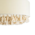 GloboStar® GINGER 02100 Boho Κρεμαστό Φωτιστικό Καπέλο Μονόφωτο 1 x E27 IP20 Μπεζ Ύφασμα με Μπεζ Σχοινί - Μ50 x Π50 x Υ25cm - Image 7