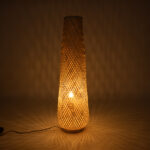 GloboStar® MAMIZU 02109 Boho Επιδαπέδιο Φωτιστικό Μονόφωτο 1 x E27 IP20 Μπεζ Ξύλο - Μ28 x Π28 x Υ93cm - Image 2
