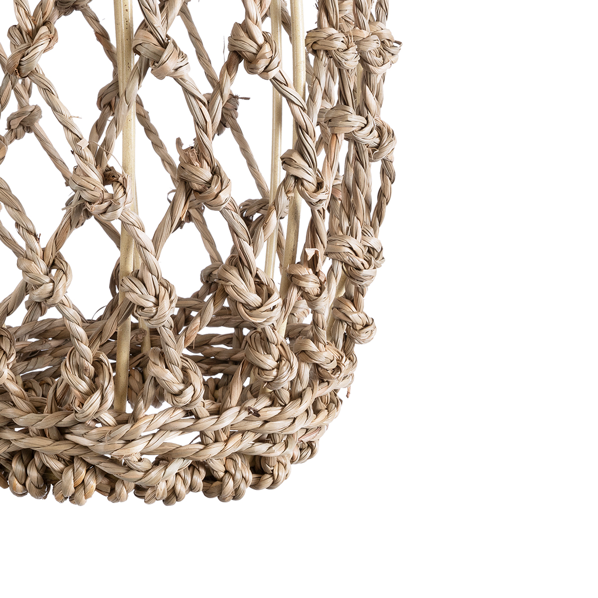 GloboStar® ECUADOR 02119 Boho Κρεμαστό Φωτιστικό Πλέγμα Μονόφωτο 1 x E27 IP20 Μπεζ Rattan - Μ15 x Π15 x Υ35cm - Image 7