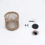 GloboStar® ECUADOR 02120 Boho Κρεμαστό Φωτιστικό Πλέγμα Μονόφωτο 1 x E27 IP20 Μπεζ Rattan - Μ20 x Π20 x Υ20cm - Image 9