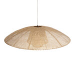 GloboStar® ZORA 02140 Boho Κρεμαστό Φωτιστικό Καμπάνα Μονόφωτο 1 x E27 IP20 Μπεζ Ύφασμα - Μ120 x Π120 x Υ40cm - Image 6